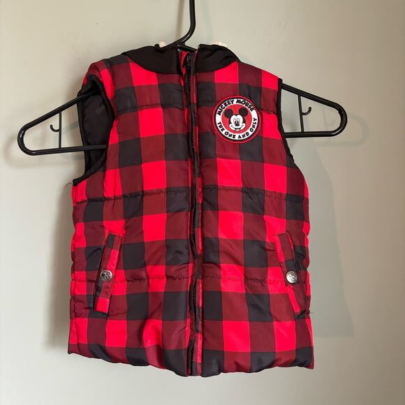 Disney Mickey Mouse 4t Plaid Winter Vest - Picture 1 of 3